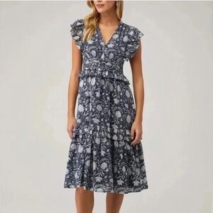 Cleobella Blue and White Midi Dress